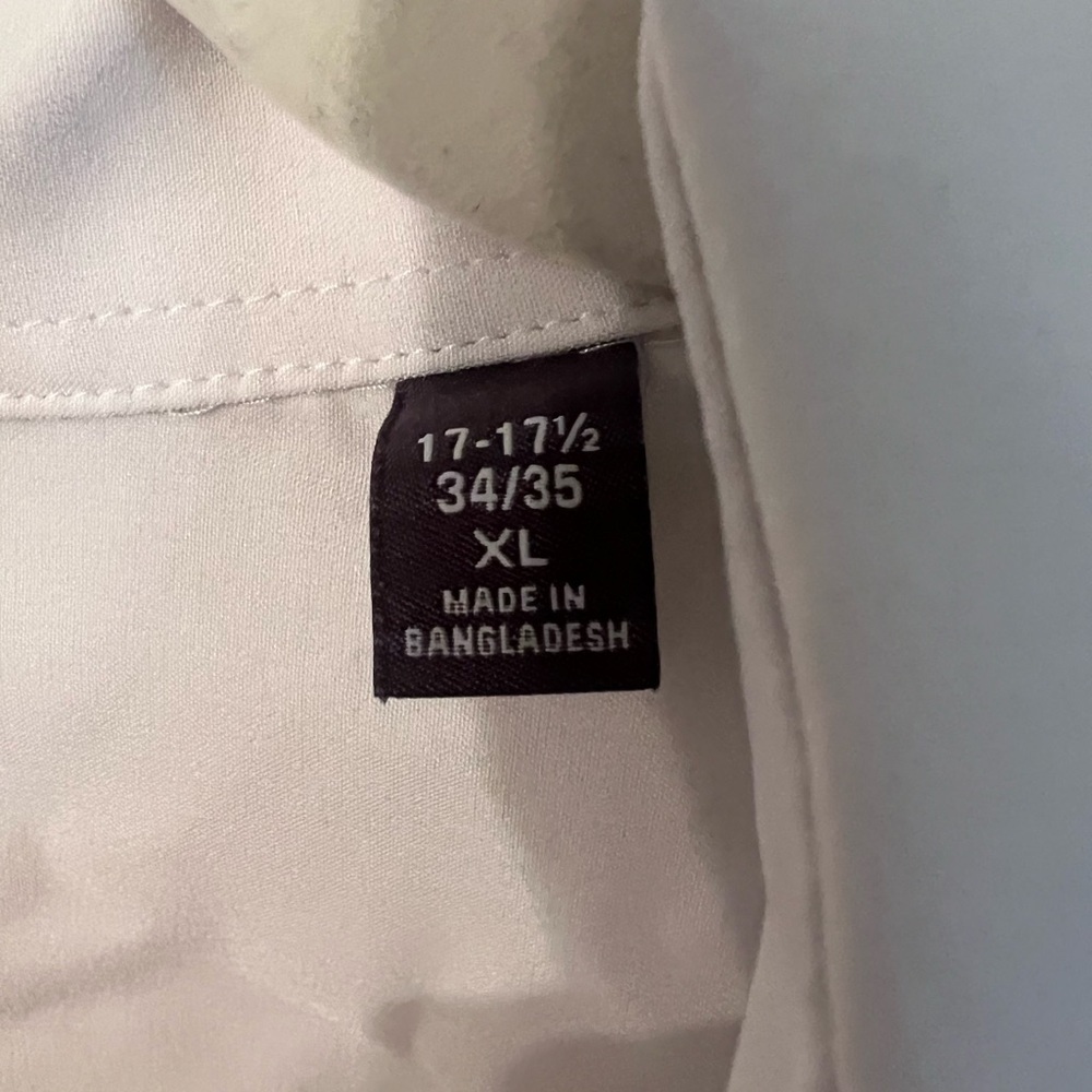 Van Heusen Men's White Button Down Dress Shirt Size XL 34/35 Slim Fit - Picture 3 of 4